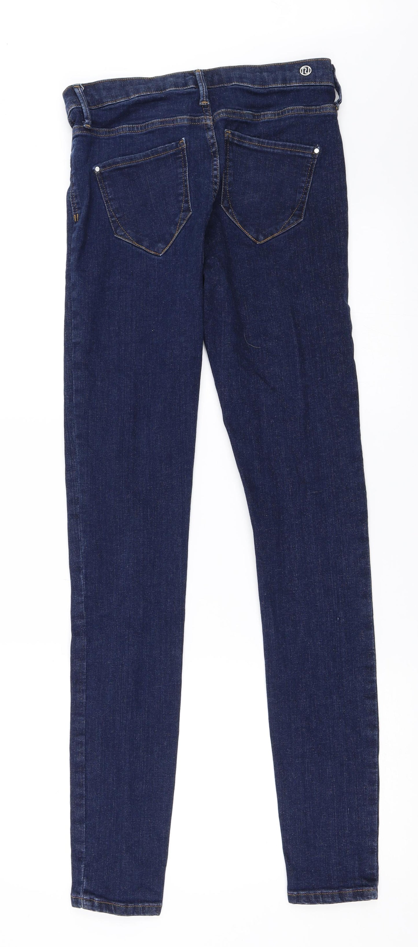 River Island Womens Blue  Denim Skinny Jeans Size 10 L30 in - Molly Jeans