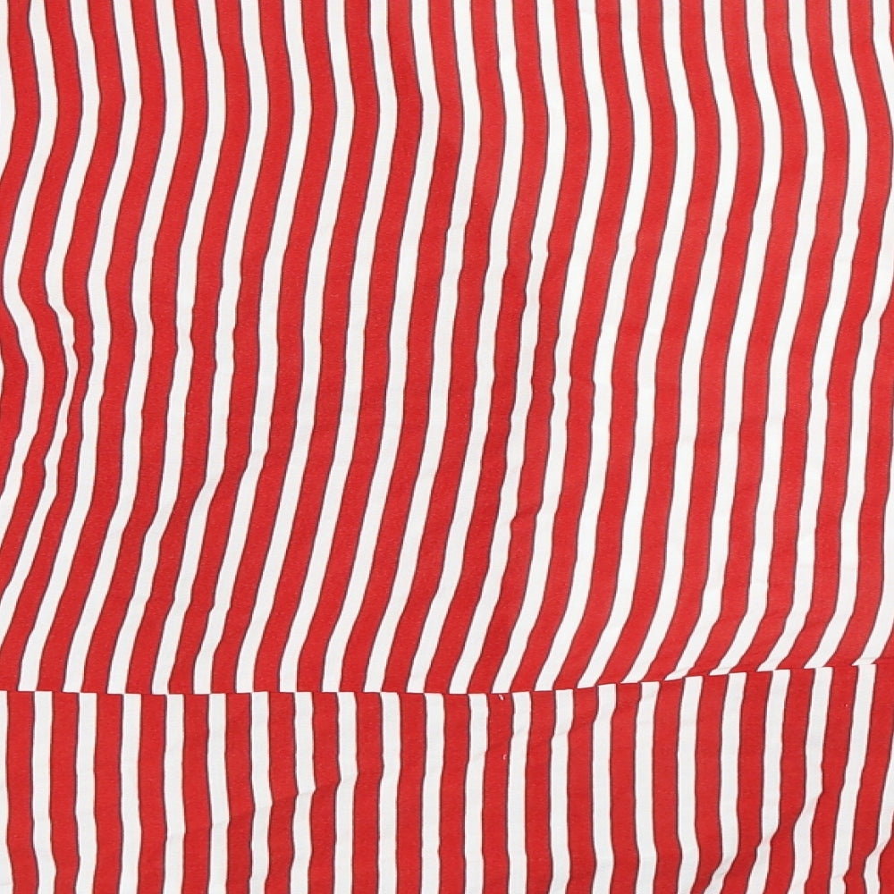 Papaya Womens Red Striped  Wrap Blouse Size 10