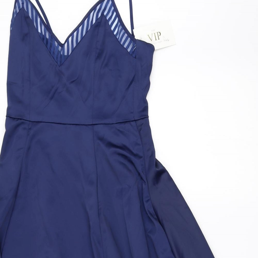 Honeyz.com Womens Blue  Satin Fit & Flare  Size 8