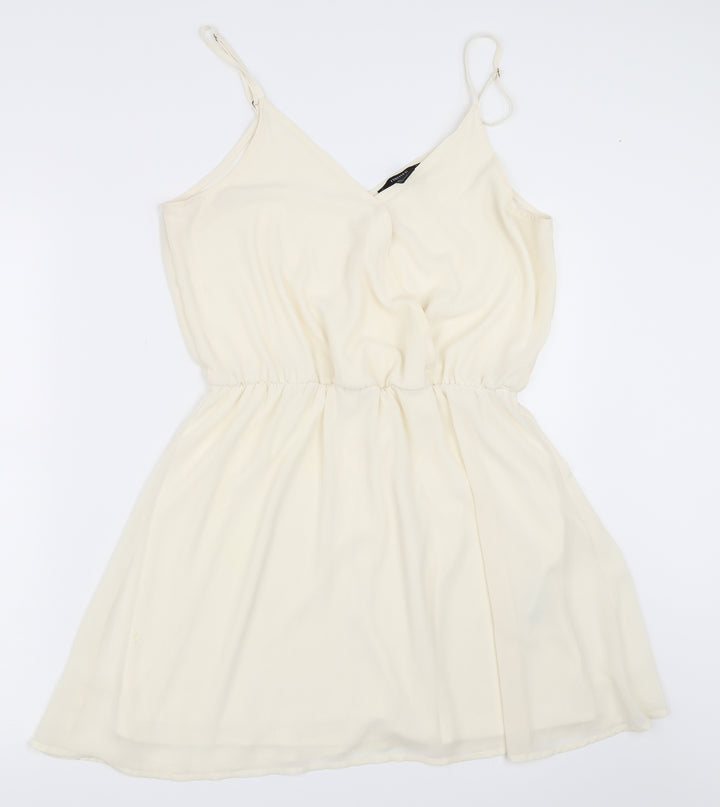FOREVER 21 Womens Ivory Skater Dress Size L