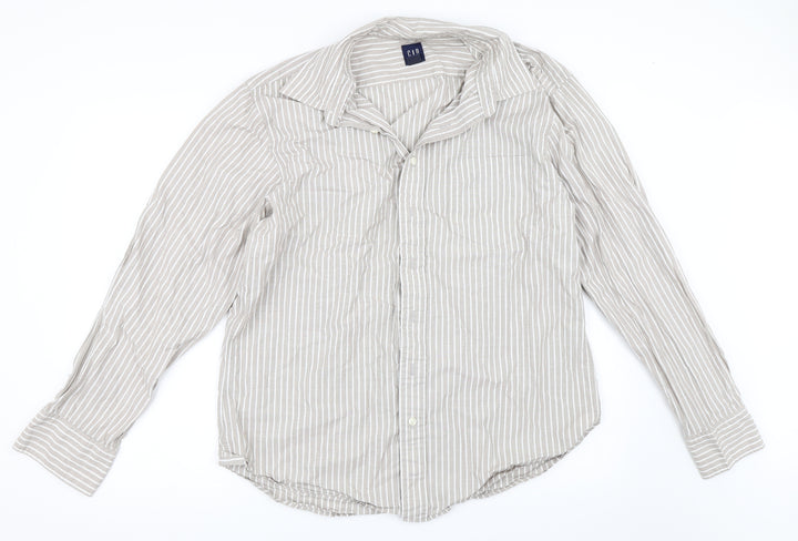 Gap Mens Beige Striped   Button-Up Size XL