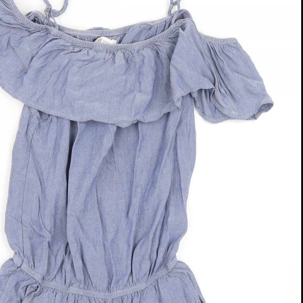 H&M Girls Blue   Playsuit One-Piece Size 14 Years