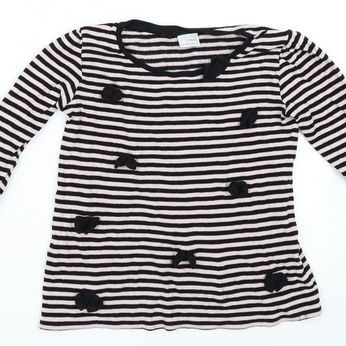 NEXT Girls Pink Striped  Pullover Jumper Size 10 Years