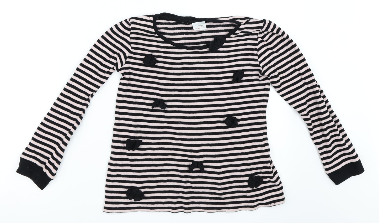 NEXT Girls Pink Striped  Pullover Jumper Size 10 Years