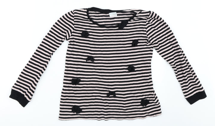 NEXT Girls Pink Striped  Pullover Jumper Size 10 Years