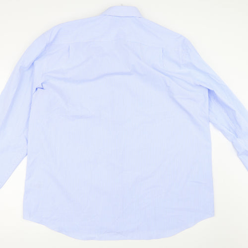 Marks and Spencer Mens Blue Striped   Dress Shirt Size 18.5