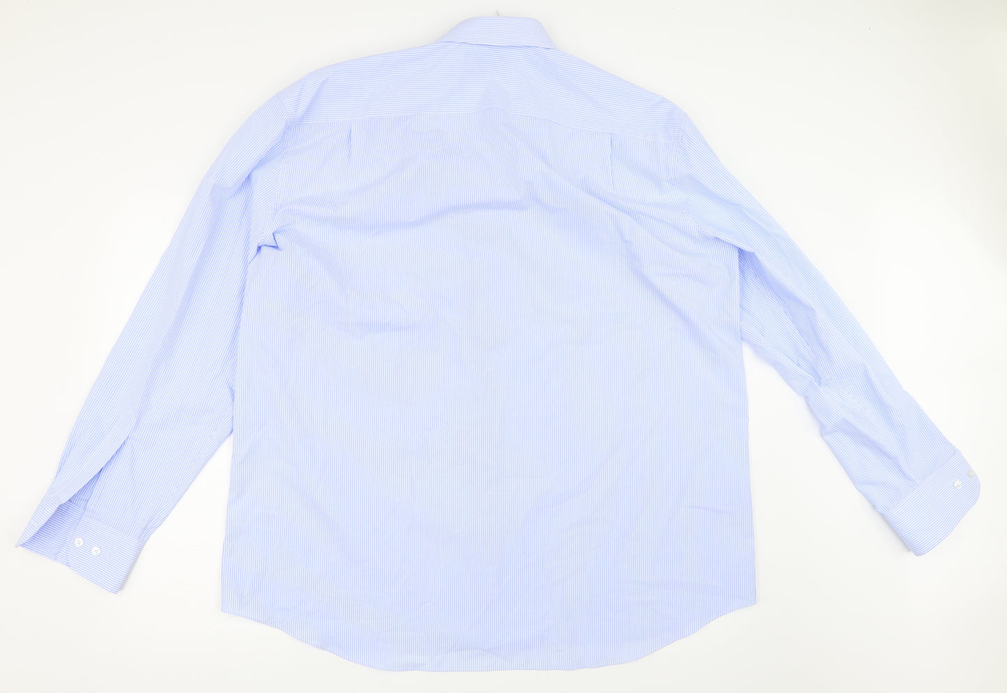Marks and Spencer Mens Blue Striped   Dress Shirt Size 18.5