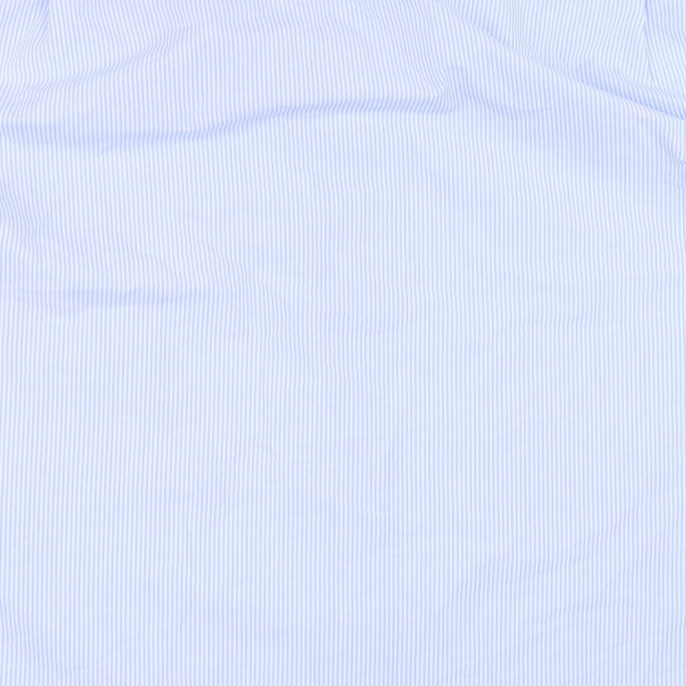 Marks and Spencer Mens Blue Striped   Dress Shirt Size 18.5