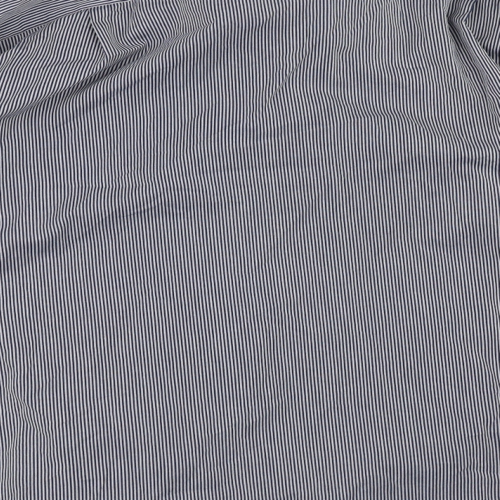 Marks and Spencer Mens Blue Striped   Dress Shirt Size 18.5