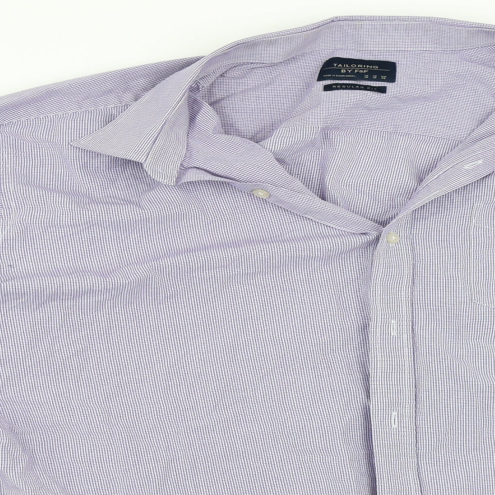F&F Mens Purple    Dress Shirt Size 19