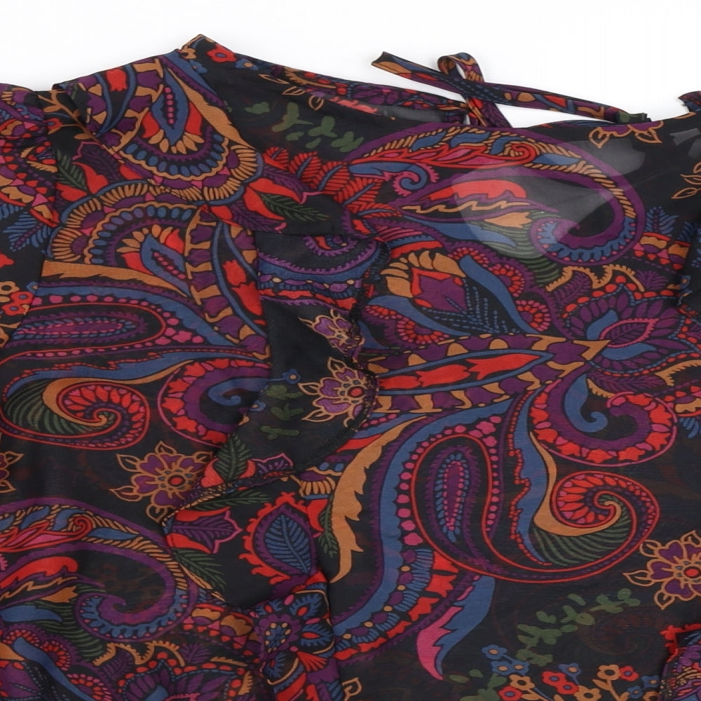 Primark Womens Black Geometric  Basic Blouse Size 16