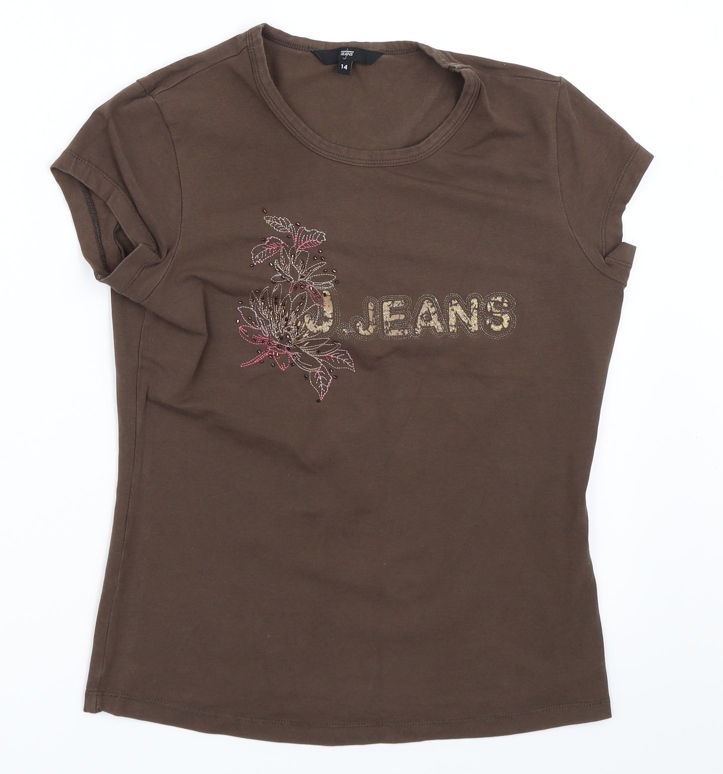 Jasper Conran Womens Brown   Basic T-Shirt Size 14