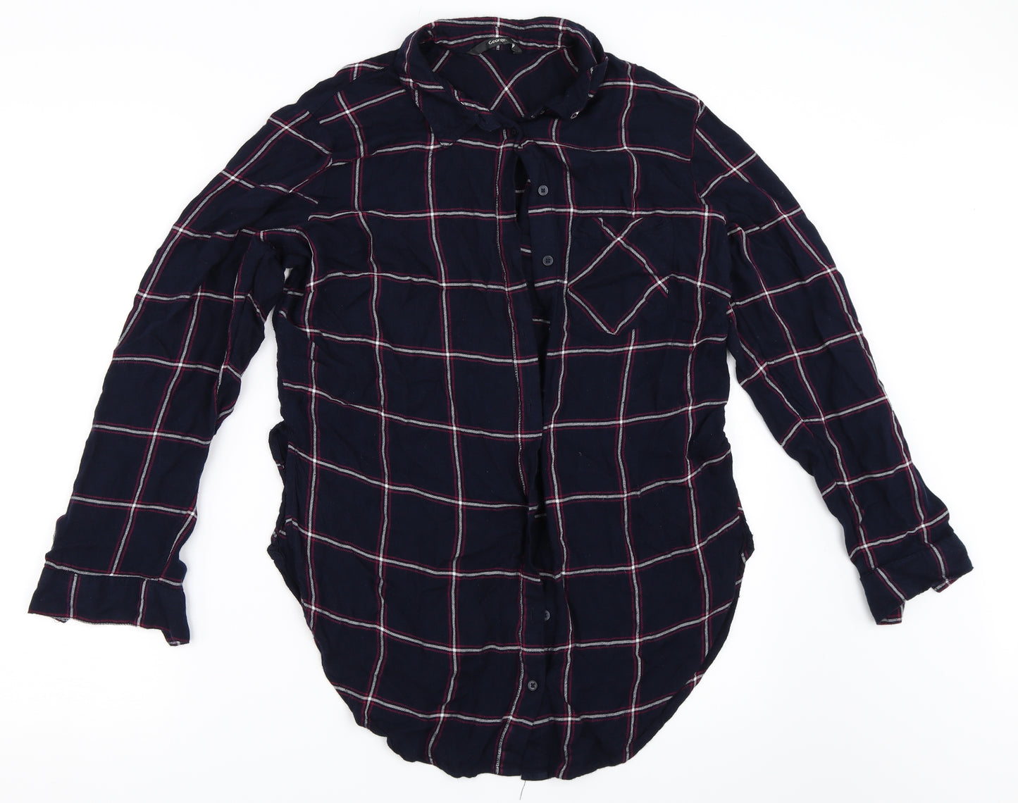 George Womens Blue   Basic Button-Up Size 14