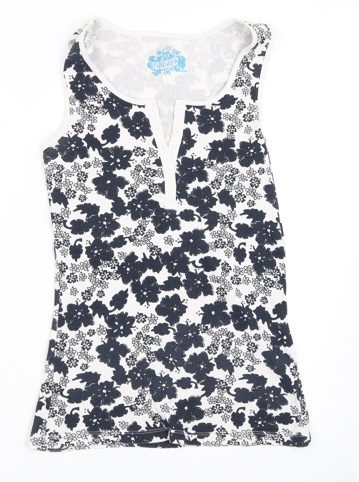 Papaya Womens White Floral  Basic Tank Size 14