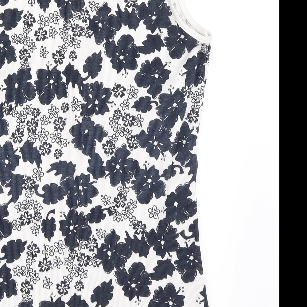 Papaya Womens White Floral  Basic Tank Size 14