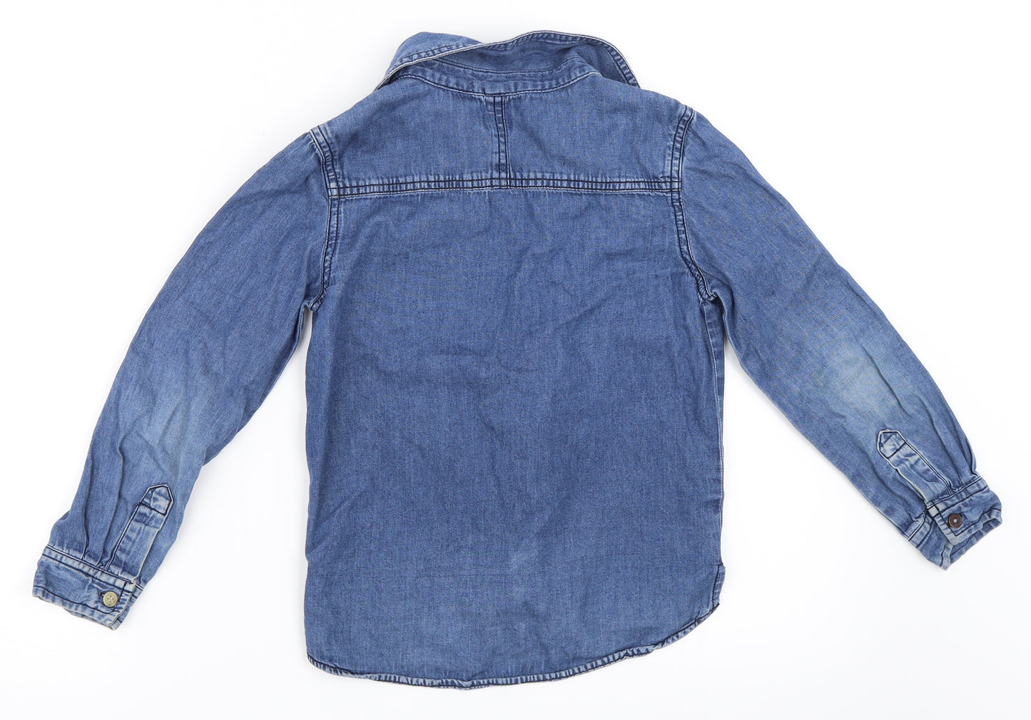 F&F Boys Blue  Denim Basic Button-Up Size 6-7 Years