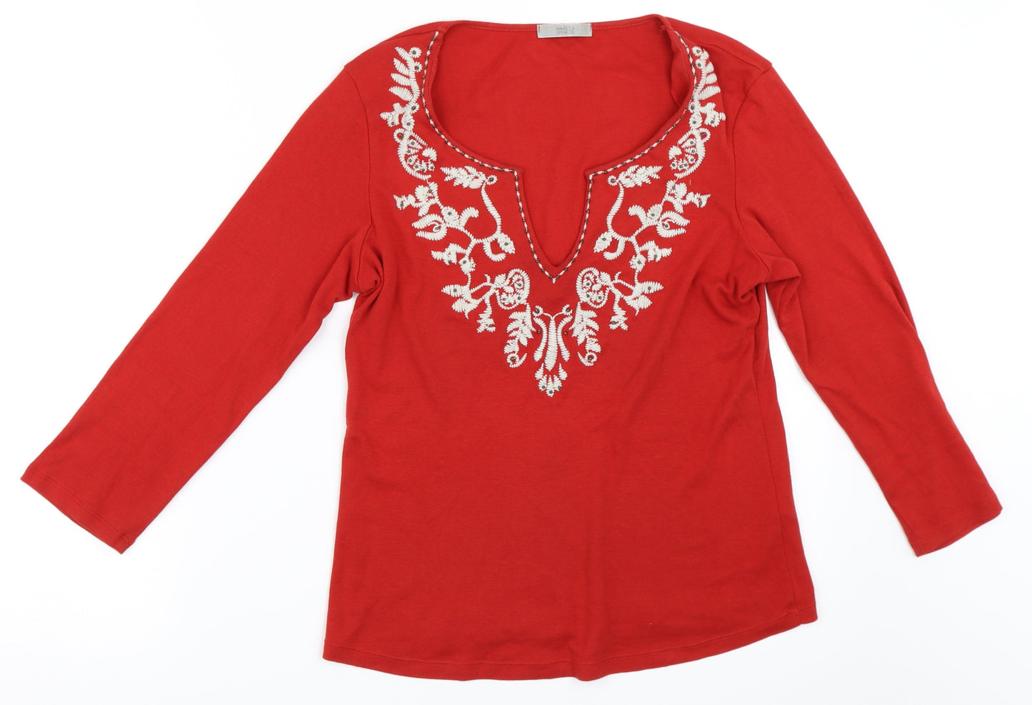 Marks and Spencer Womens Red   Basic T-Shirt Size 12