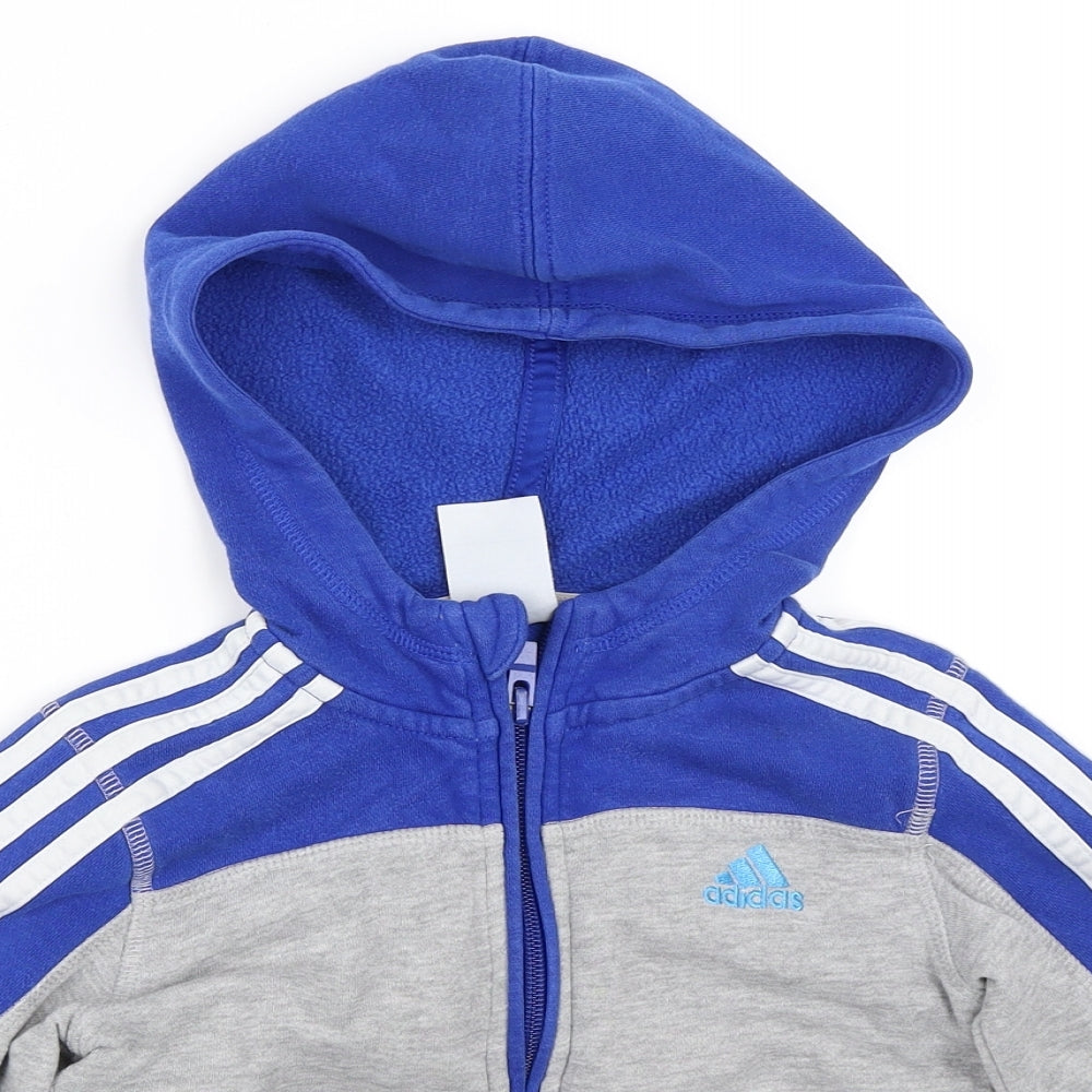 adidas Boys Grey   Full Zip Hoodie Size 3-4 Years