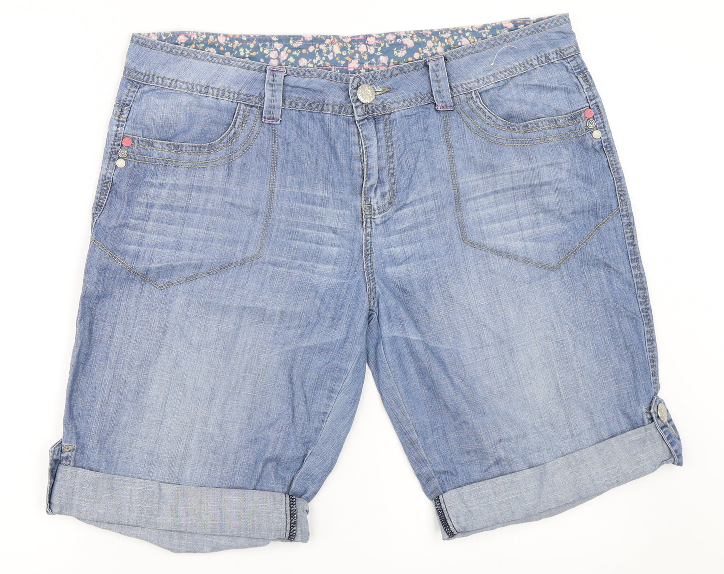 Primark Womens Blue  Denim Bermuda Shorts Size 16