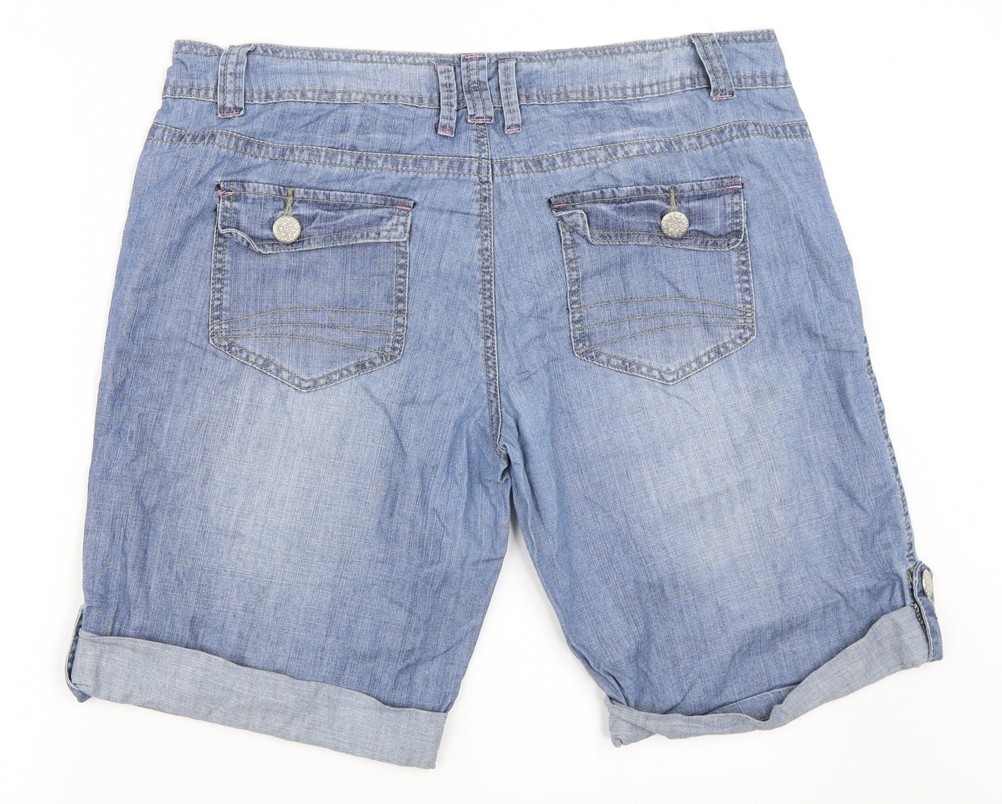 Primark Womens Blue  Denim Bermuda Shorts Size 16