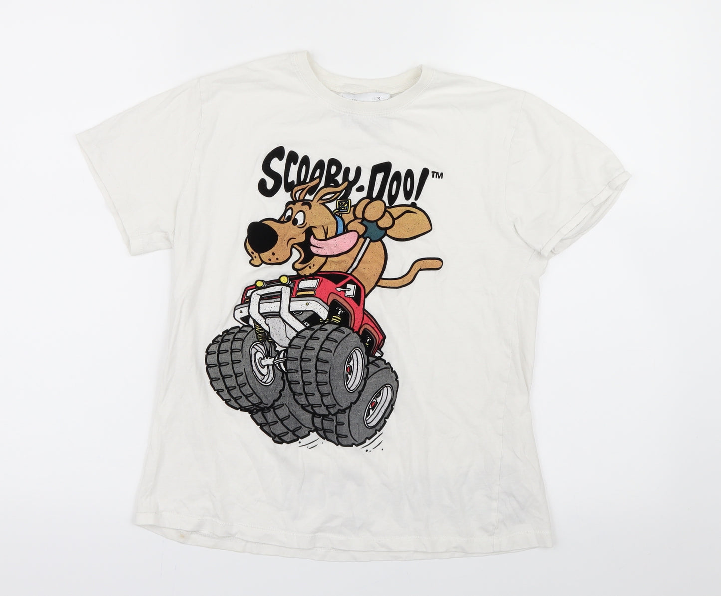 Zara Boys White   Basic T-Shirt Size 10 Years  - Scooby Doo