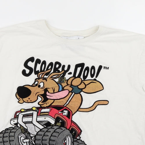 Zara Boys White   Basic T-Shirt Size 10 Years  - Scooby Doo