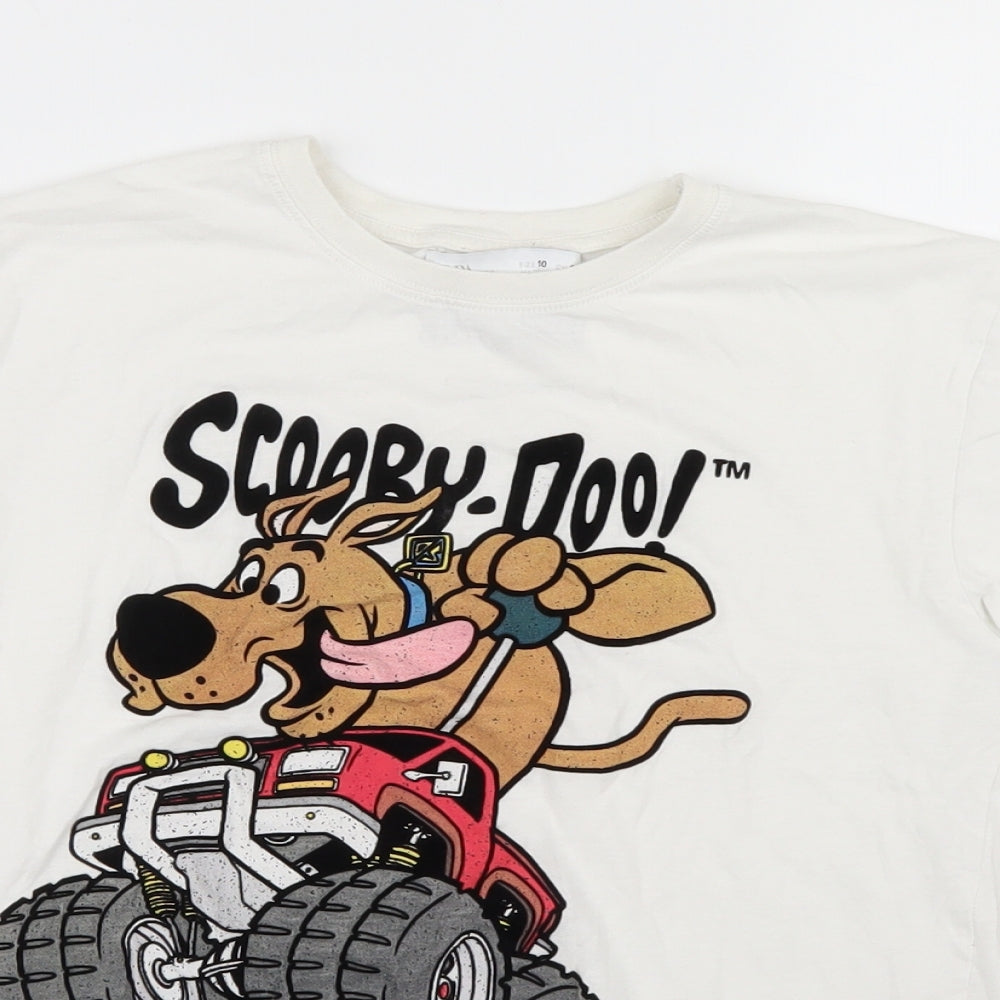 Zara Boys White   Basic T-Shirt Size 10 Years  - Scooby Doo