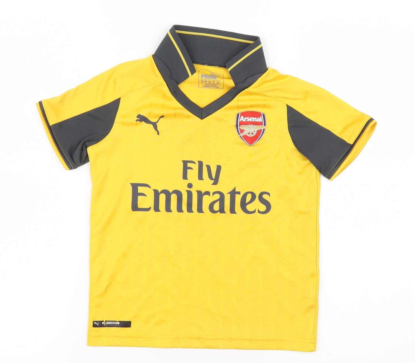 PUMA Boys Yellow   Jersey T-Shirt Size 5-6 Years  - Arsenal FC