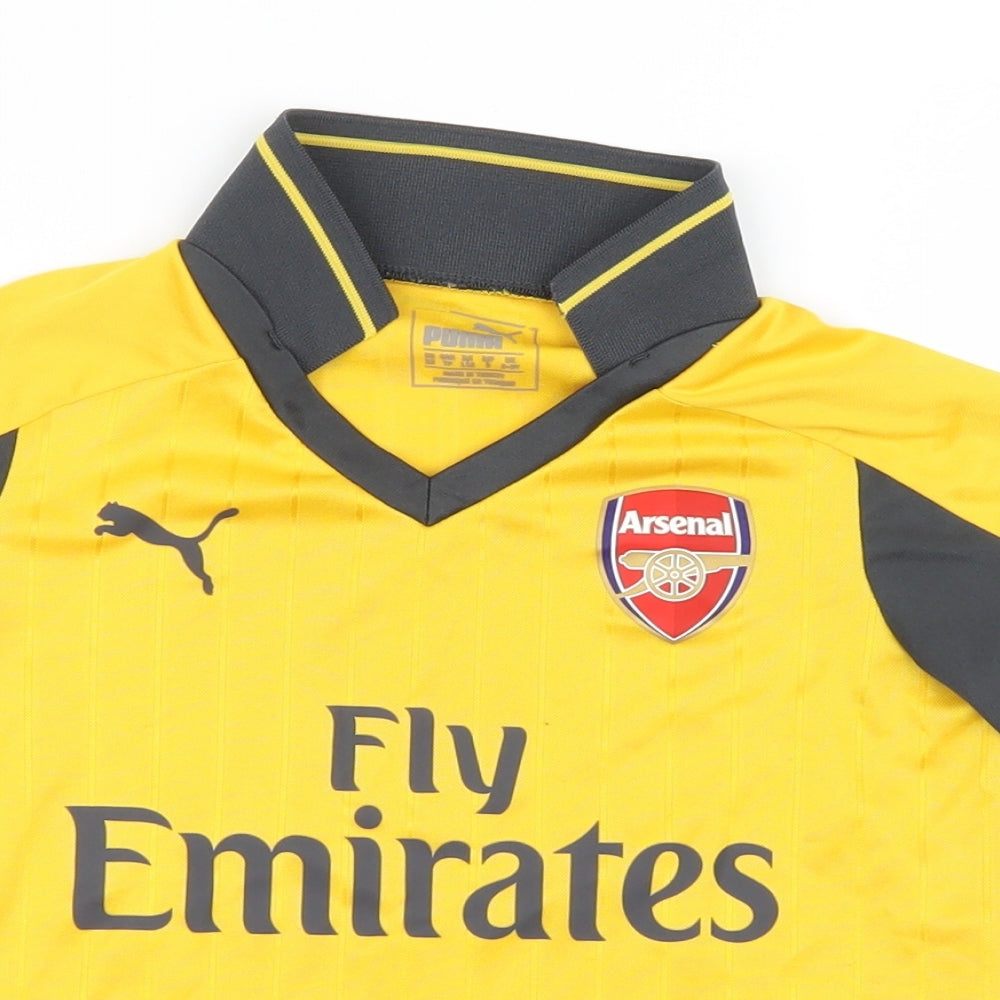 PUMA Boys Yellow   Jersey T-Shirt Size 5-6 Years  - Arsenal FC