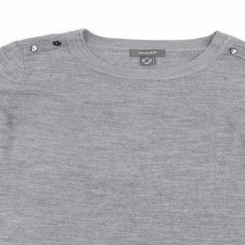 Primark Womens Grey  Knit Pullover Jumper Size 6