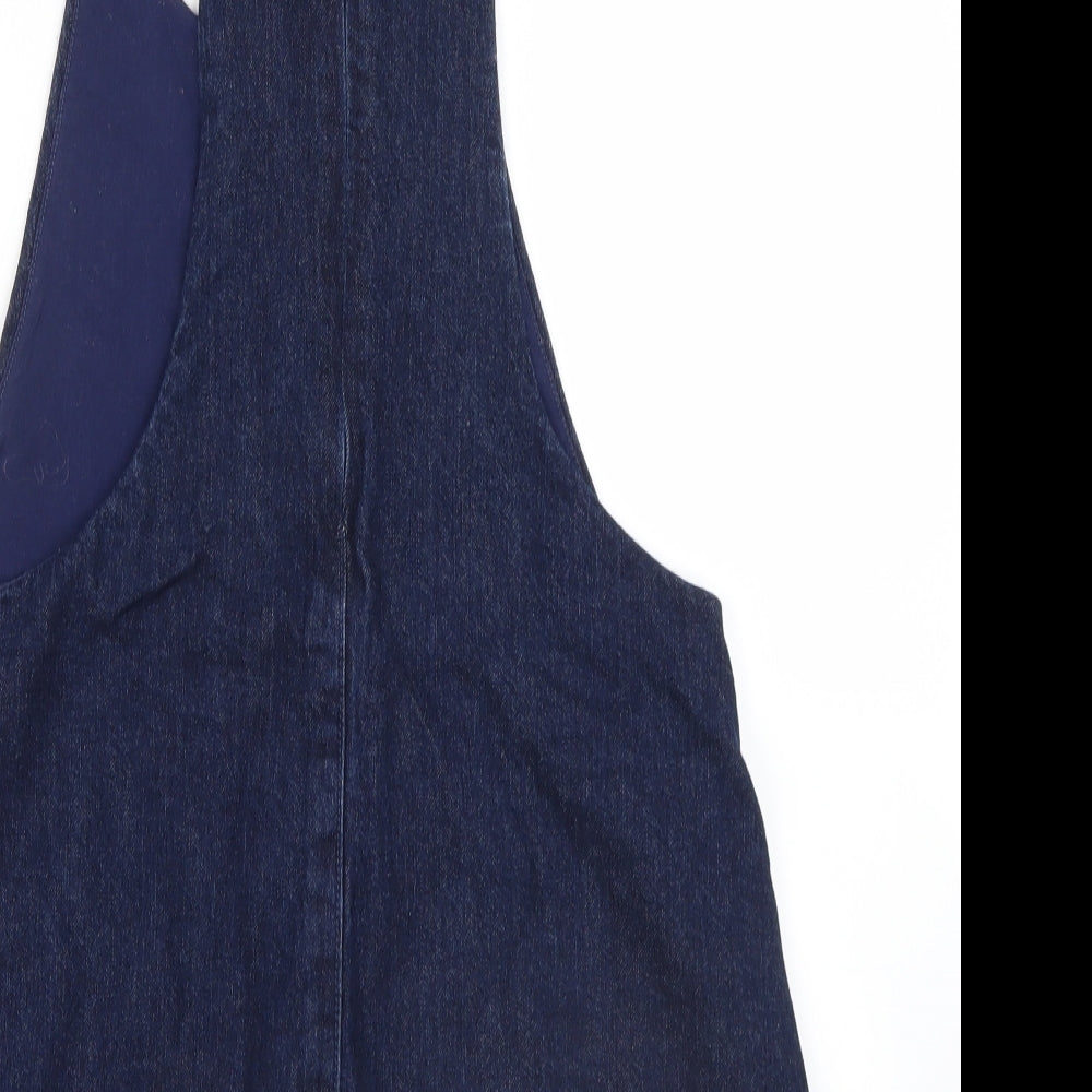 Zara Womens Blue  Denim Pinafore/Dungaree Dress  Size 10