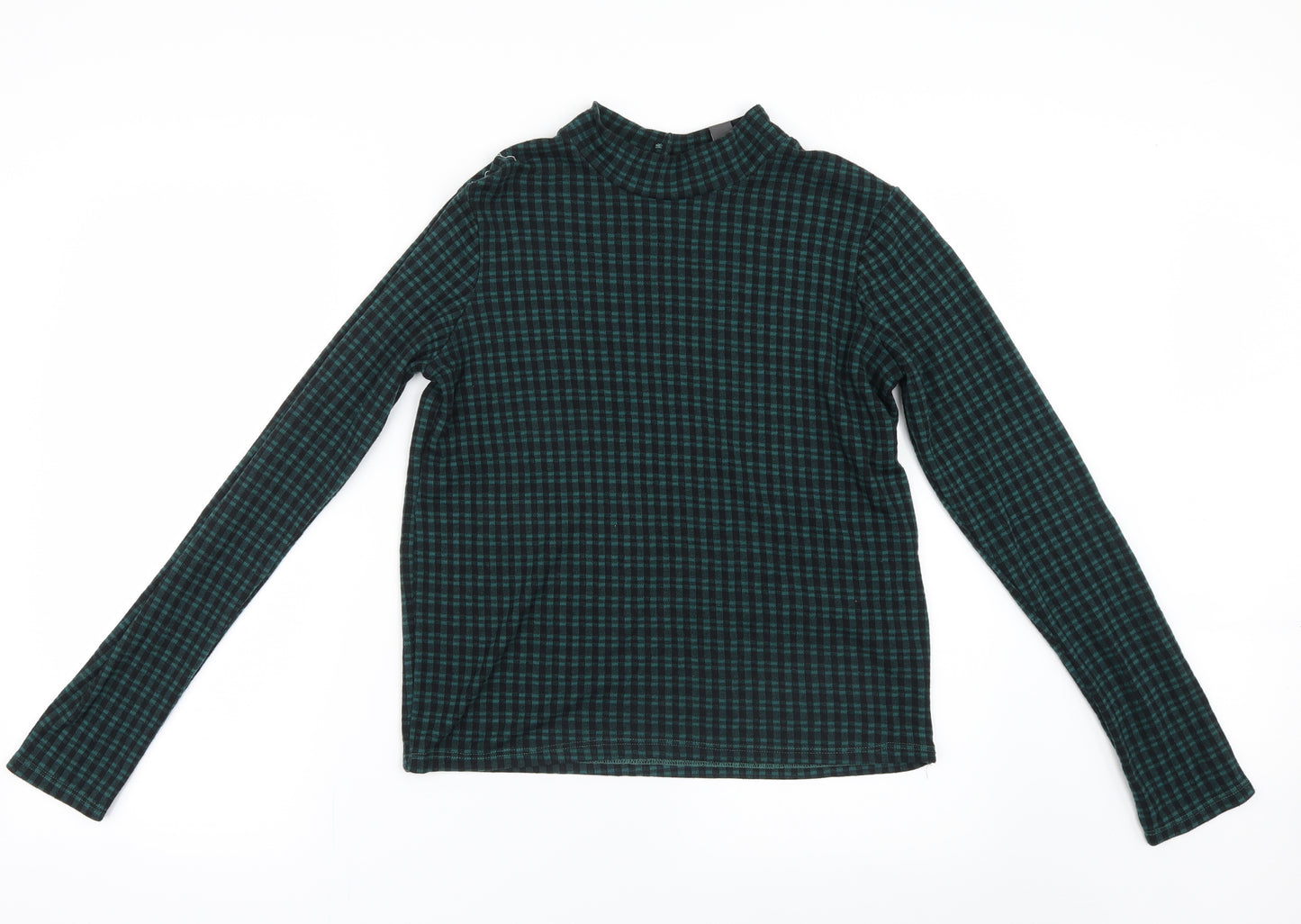 Primark Womens Green Check  Basic T-Shirt Size 12