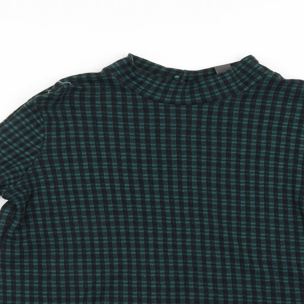 Primark Womens Green Check  Basic T-Shirt Size 12