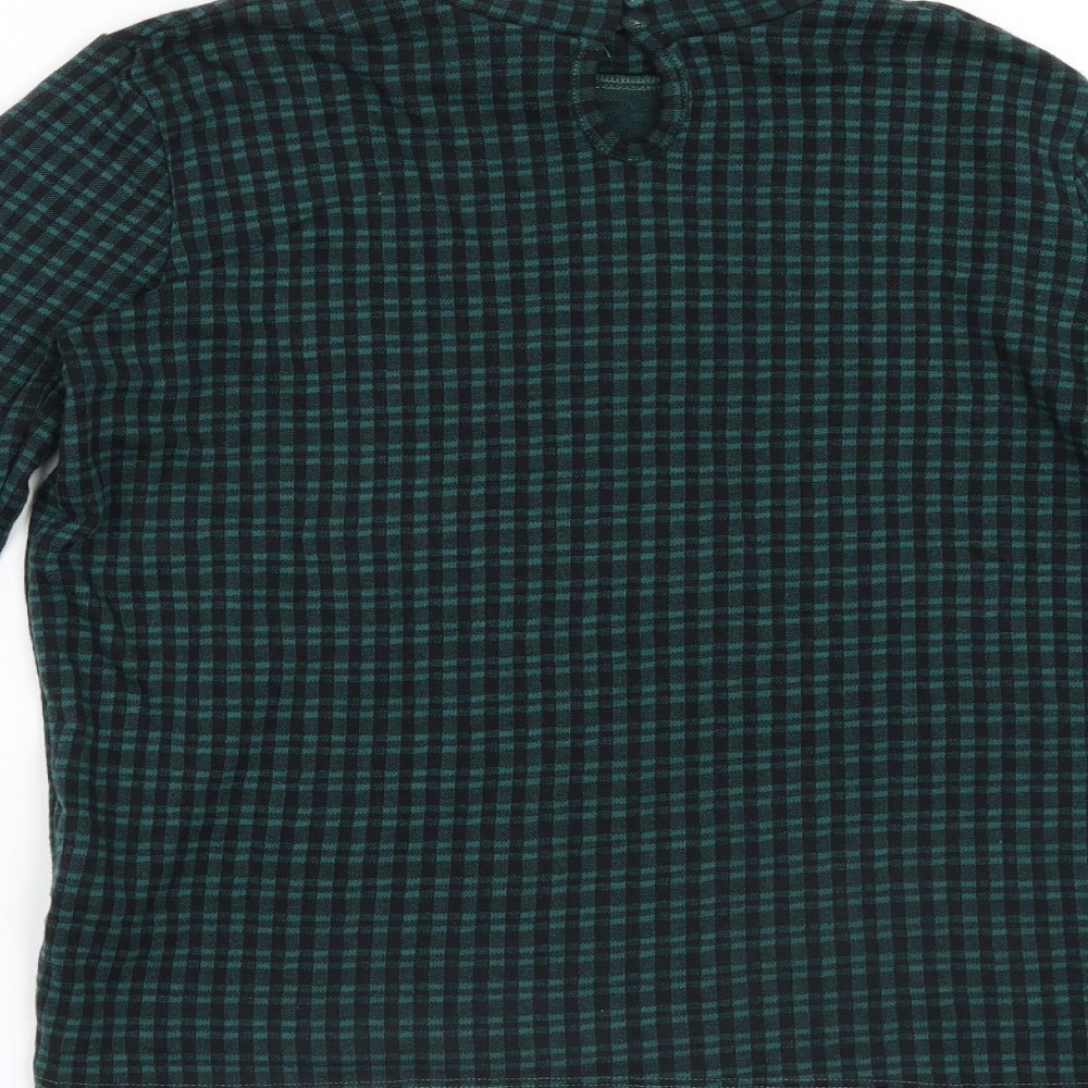 Primark Womens Green Check  Basic T-Shirt Size 12
