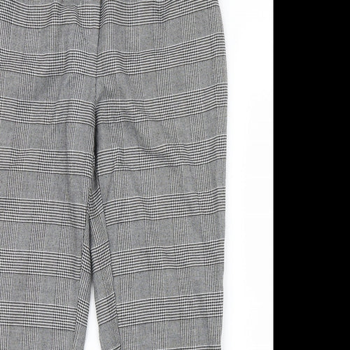 New Look Womens Black Houndstooth  Trousers  Size 10 L25 in