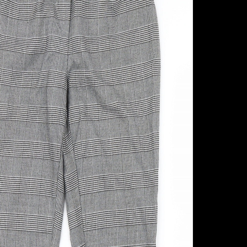 New Look Womens Black Houndstooth  Trousers  Size 10 L25 in