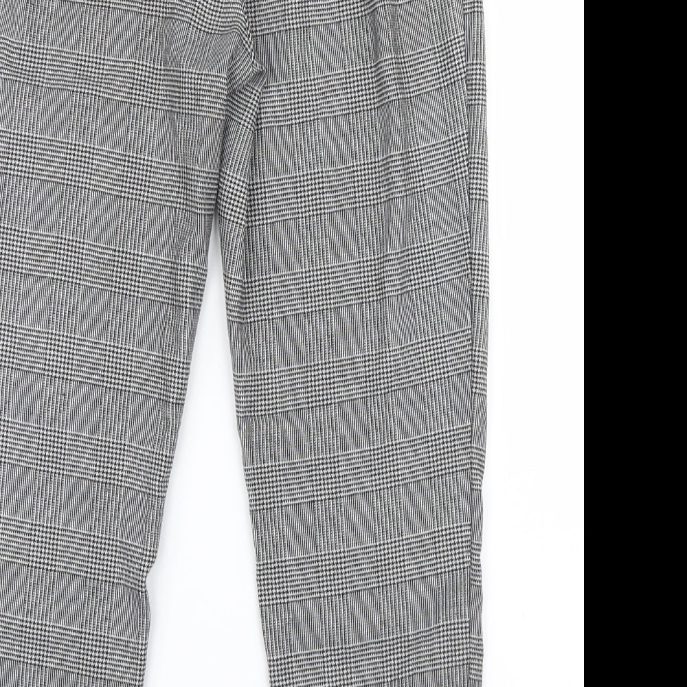 New Look Womens Black Houndstooth  Trousers  Size 10 L25 in