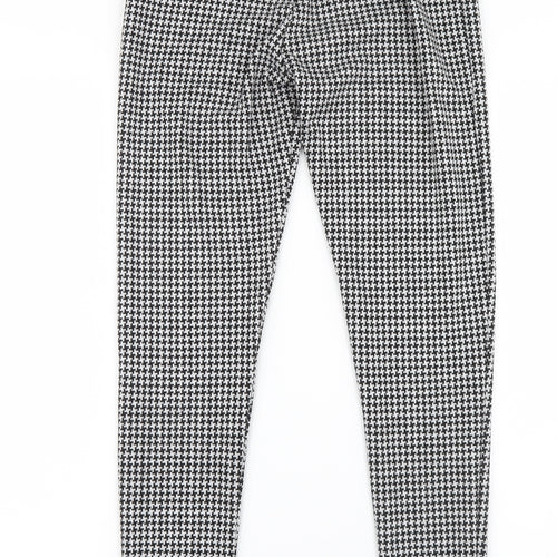 F&F Womens Black Houndstooth  Carrot Leggings Size 8 L28.5 in