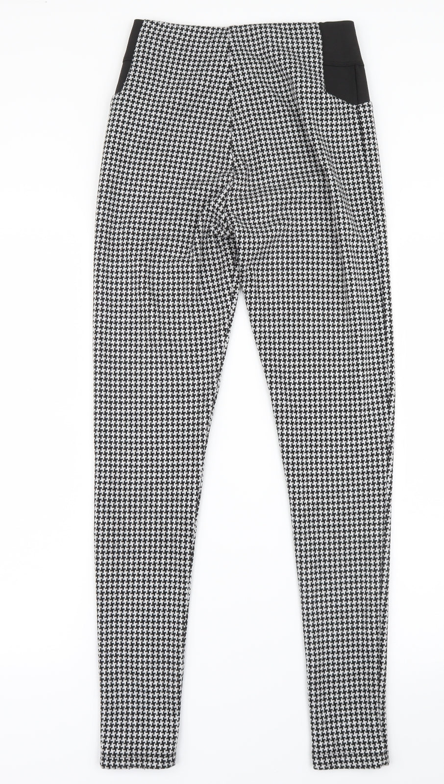 F&F Womens Black Houndstooth  Carrot Leggings Size 8 L28.5 in