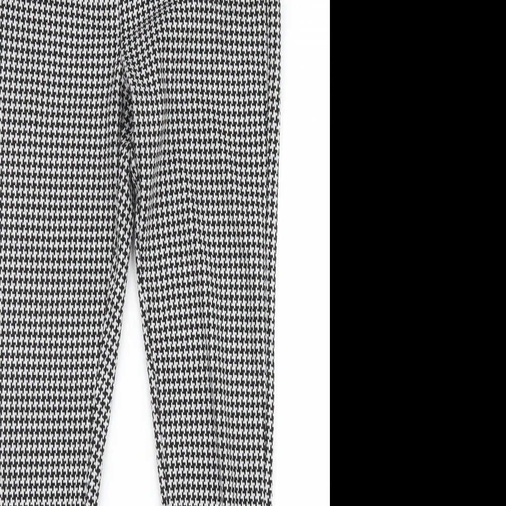F&F Womens Black Houndstooth  Carrot Leggings Size 8 L28.5 in