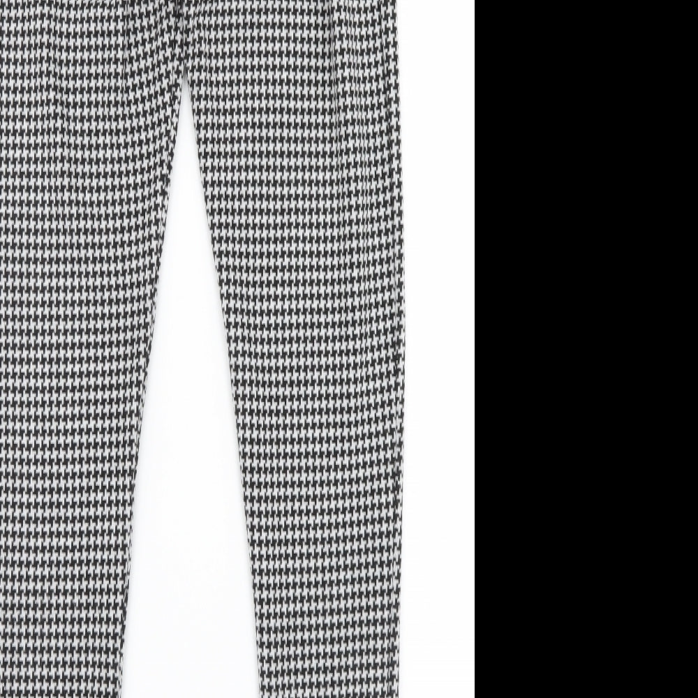 F&F Womens Black Houndstooth  Carrot Leggings Size 8 L28.5 in