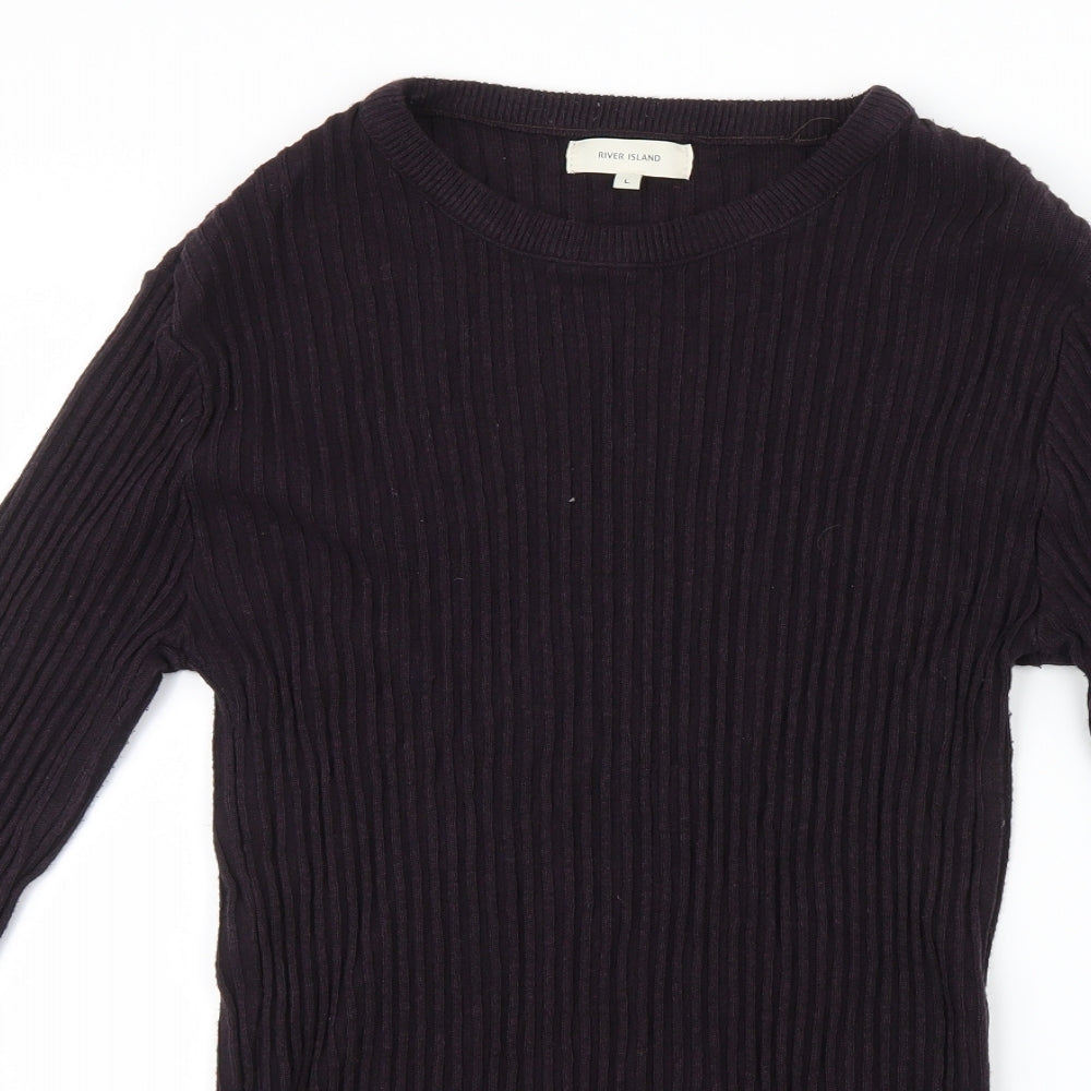 River Island Womens Purple  Knit Pullover Jumper Size L