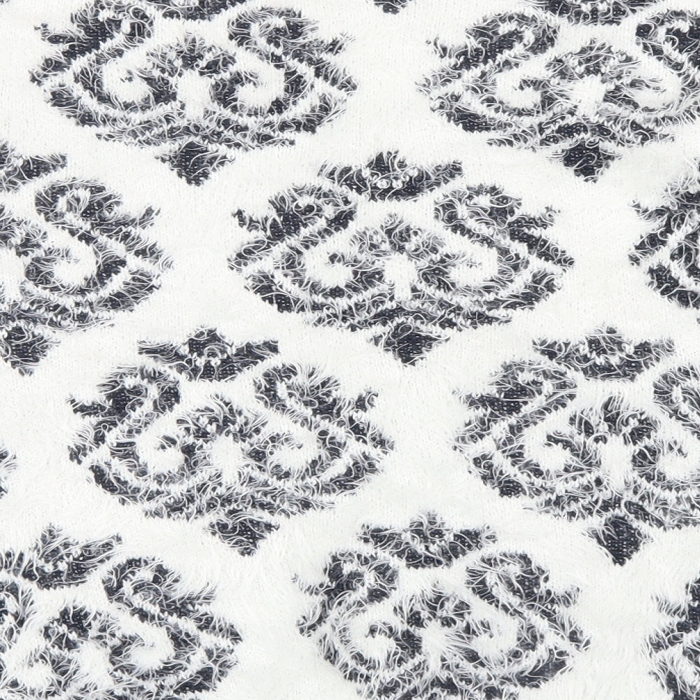 Atmosphere Womens White Geometric Knit Pullover Jumper Size 8