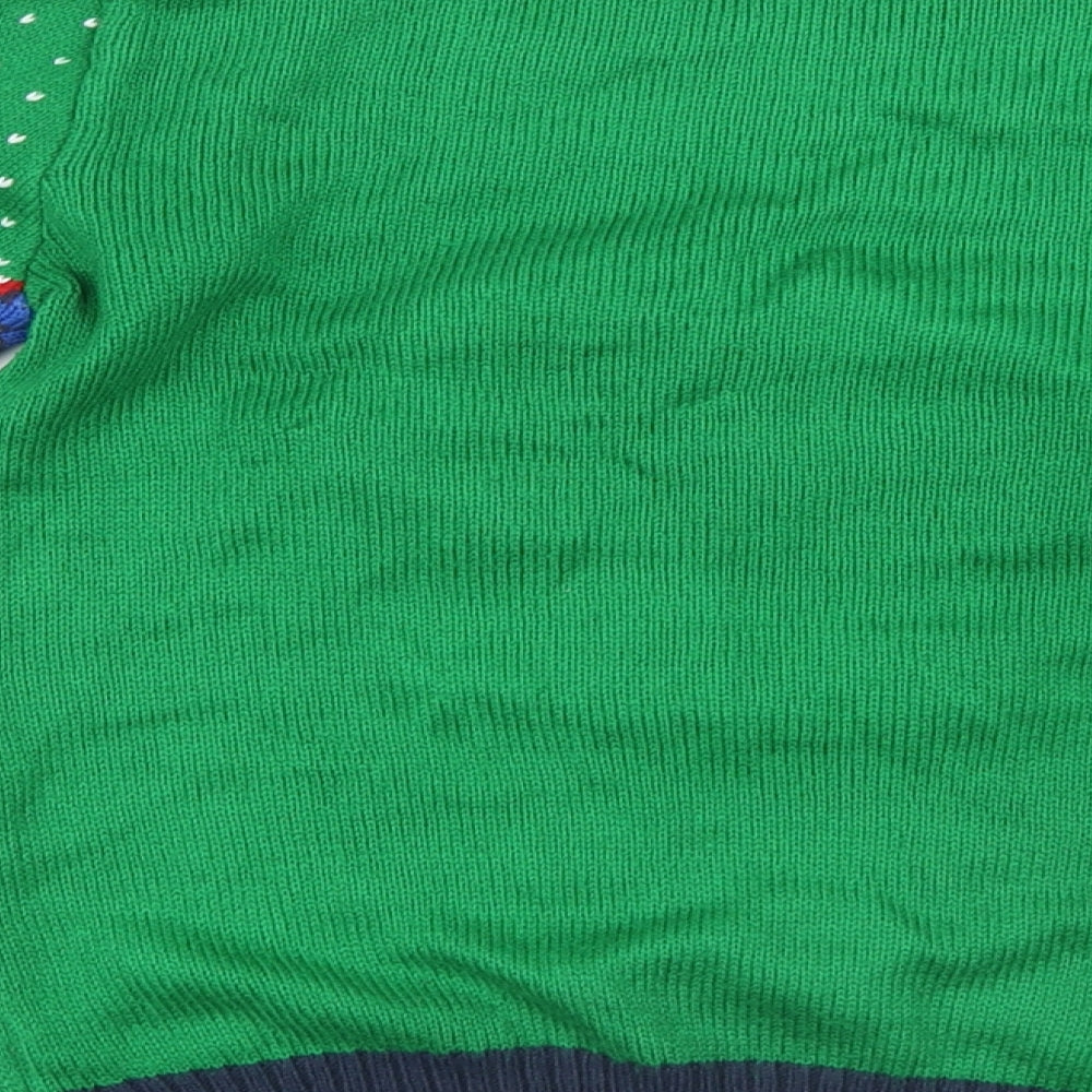 George Boys Green Geometric Knit Pullover Jumper Size 8-9 Years  - Christmas