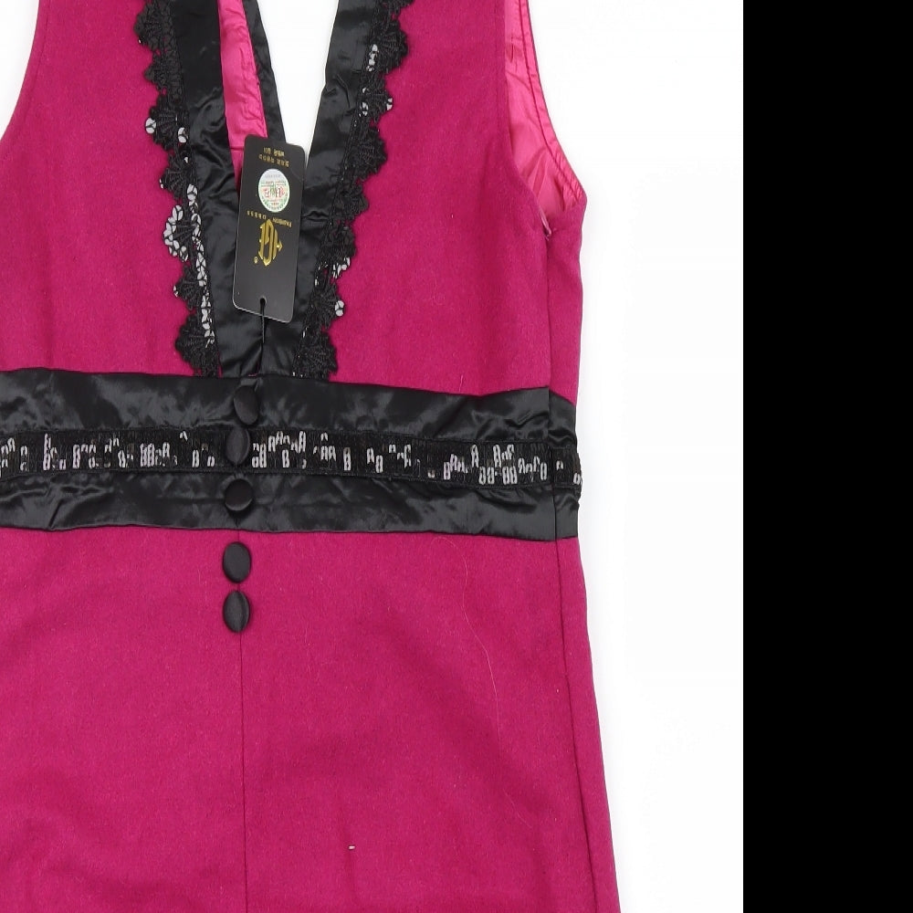 Fashion Dress Womens Pink   Shirt Dress  Size L