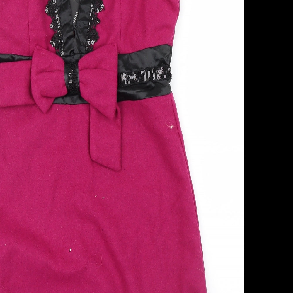 Fashion Dress Womens Pink   Shirt Dress  Size L