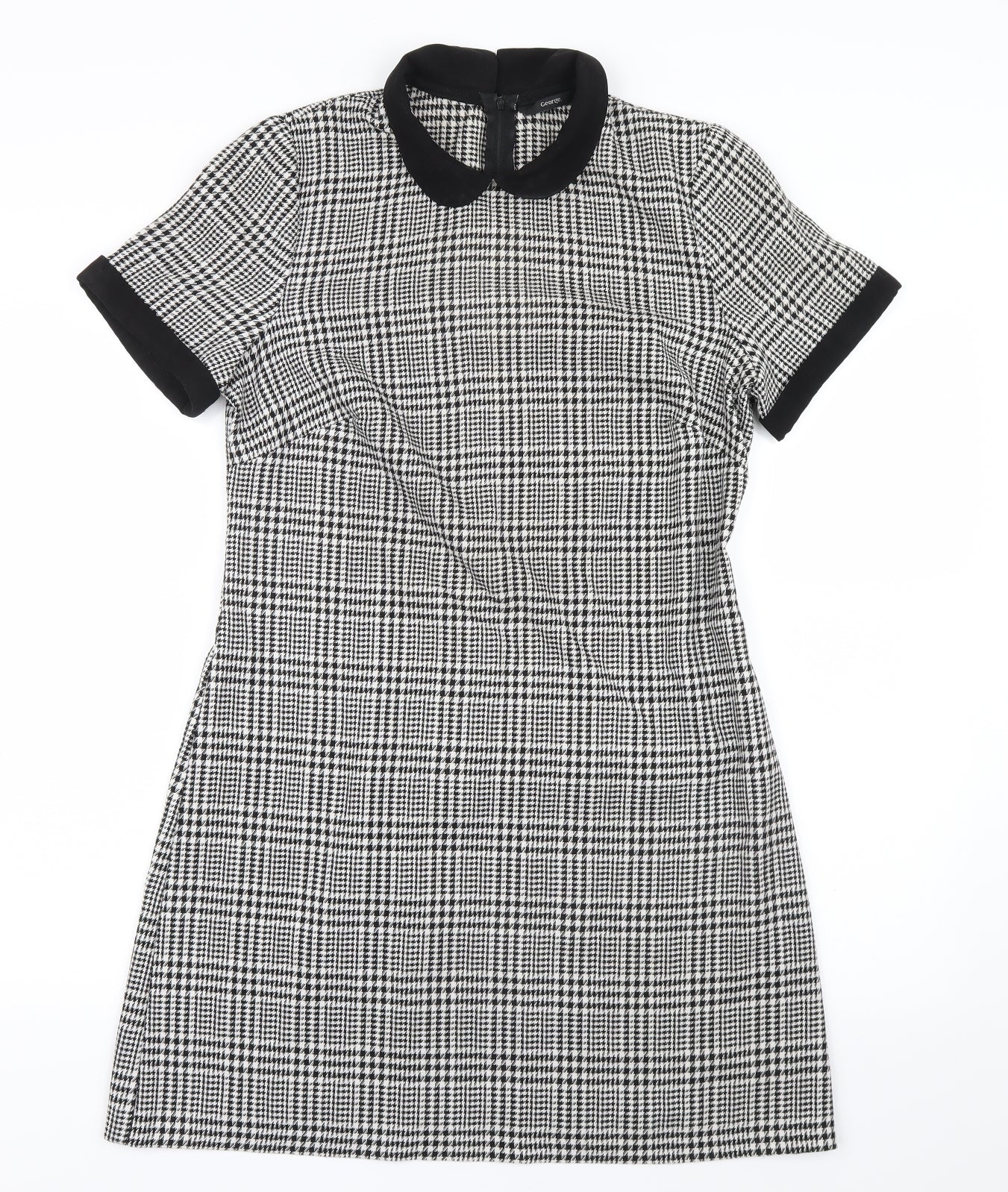 George Womens Black Houndstooth  Shirt Dress  Size 10