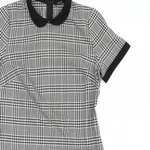 George Womens Black Houndstooth  Shirt Dress  Size 10