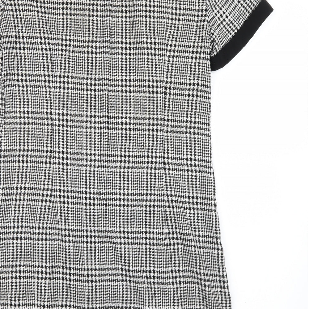 George Womens Black Houndstooth  Shirt Dress  Size 10
