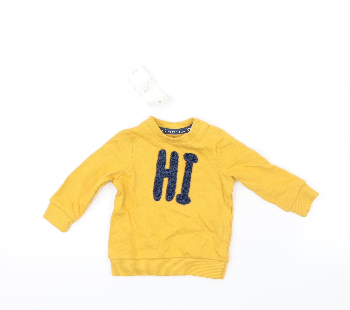 F&F Boys Yellow  Knit Pullover Jumper Size 0-3 Months